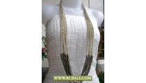 Long Braided Necklace Squins mixed Metal